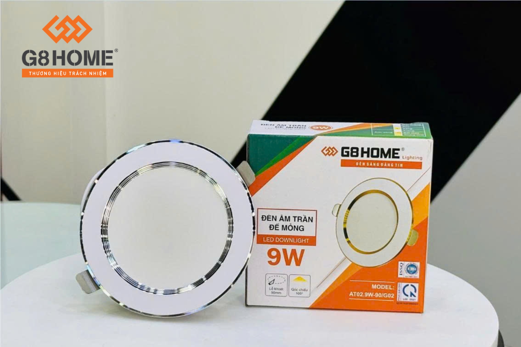 9W អំពូលពិដានមូលដ្ឋានស្តើង ប្តូរពណ៌ពន្លឺ