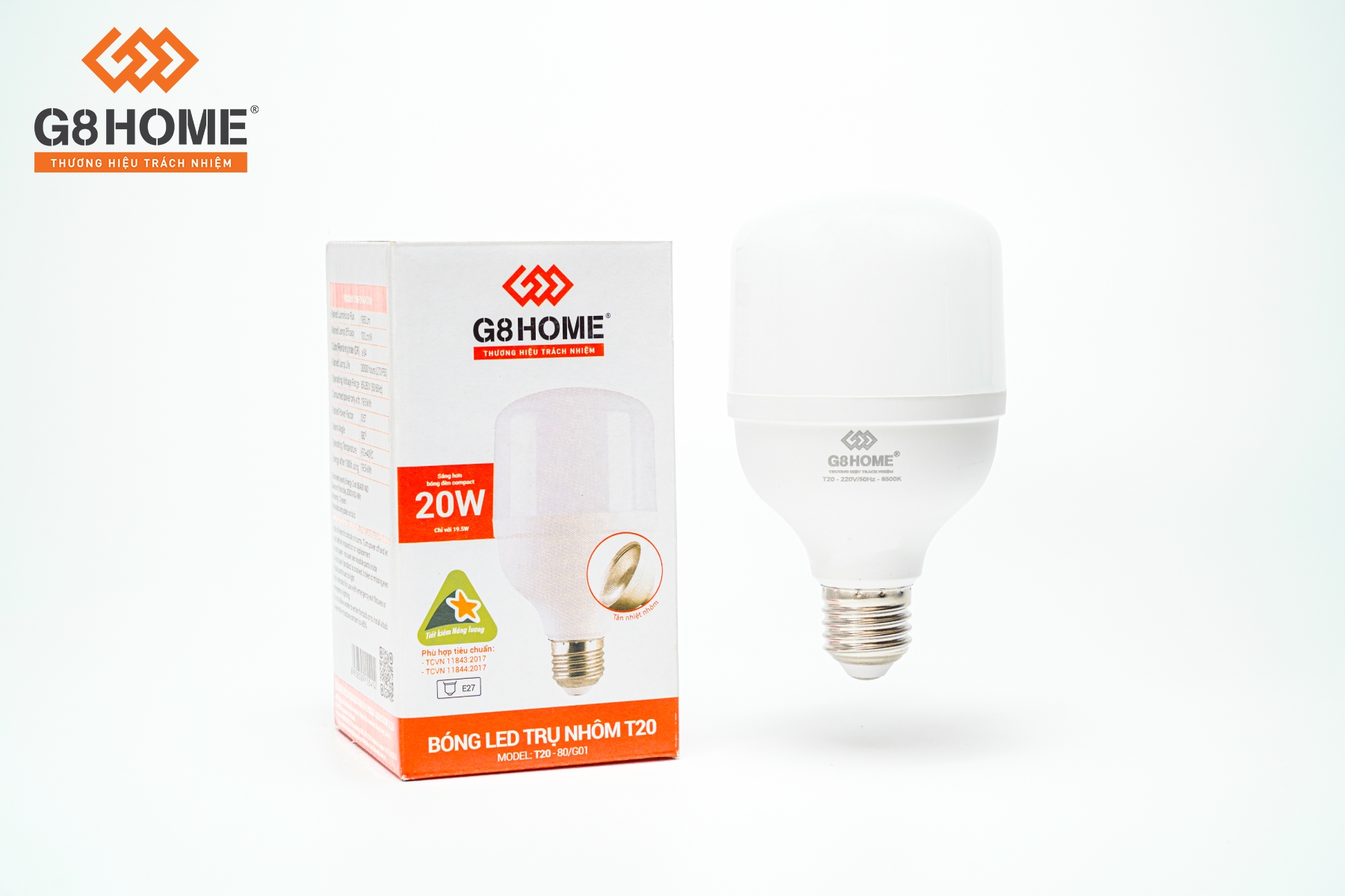 BÓNG LED TRỤ NHÔM T20