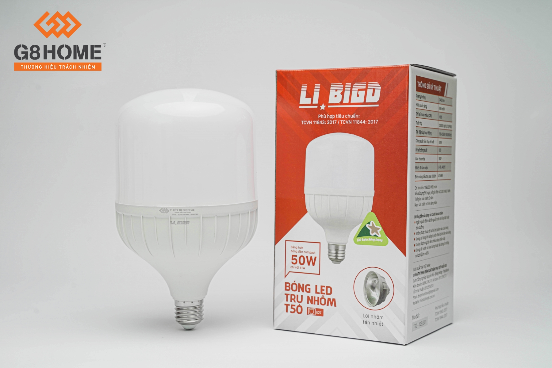 BÓNG LED TRỤ NHÔM T50 (LI BIGD)