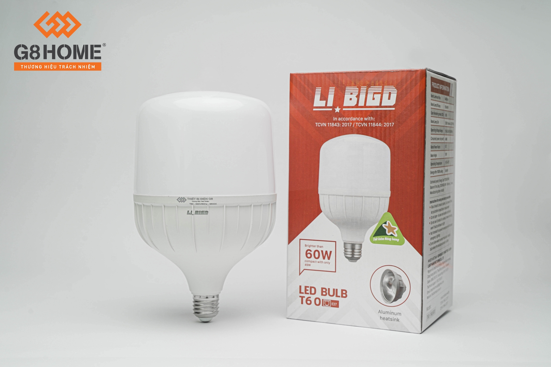 BÓNG LED TRỤ NHÔM T60 (LI BIGD)