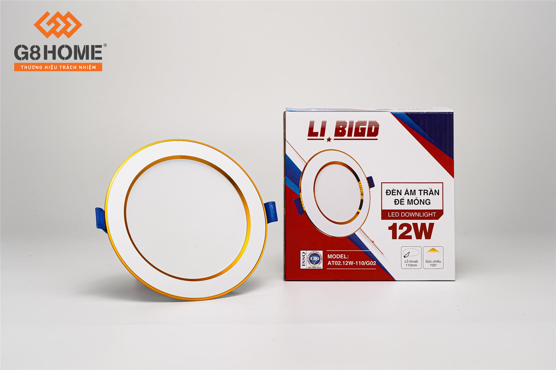 ĐÈN ÂM TRẦN ĐẾ MỎNG 12W ÁNH SÁNG TRẮNG (LI BIGD)